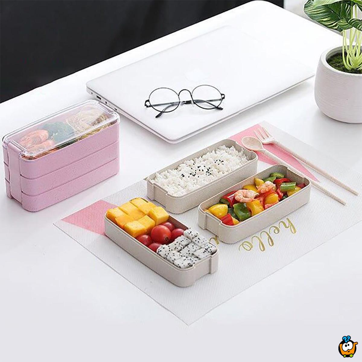 3u1 bento box  - eko kutija za ručak sa priborom