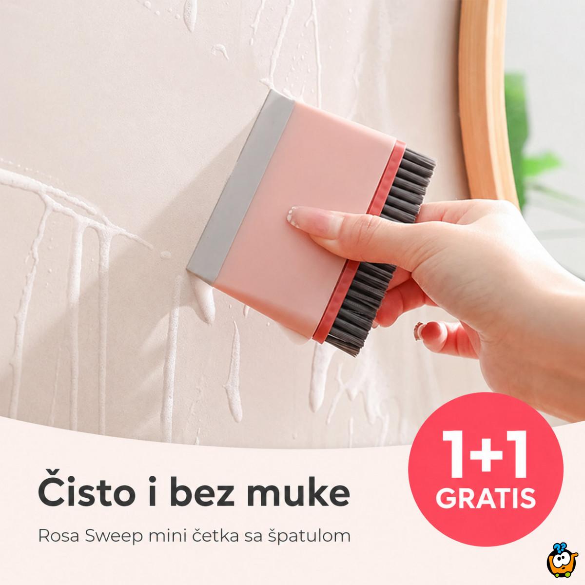 1+1 GRATIS Rosa Sweep - Mini četka sa nežnim čekinjama i glatkom špatulom