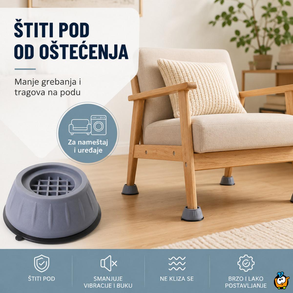 Podmetači protiv vibracija za veš mašinu – mirnija centrifuga bez pomeranja -Set od 4 podmetača