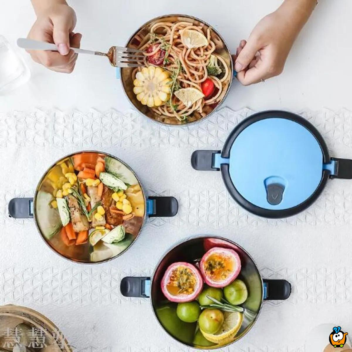 2u1 LUNCH BOX - izolaciona posuda za hranu na 2 nivoa 