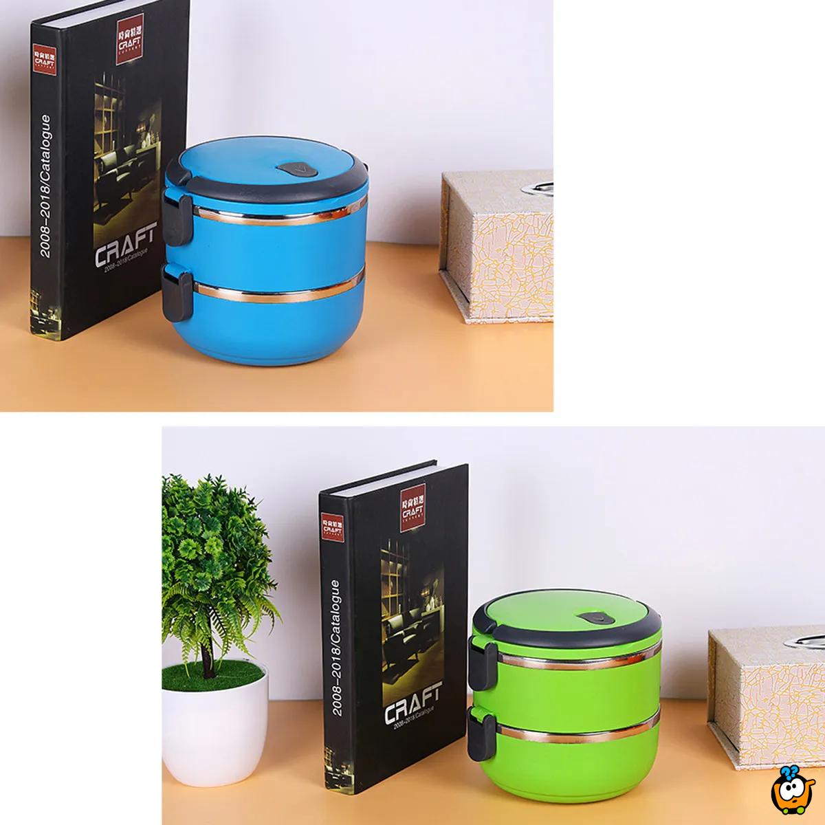 2u1 LUNCH BOX - izolaciona posuda za hranu na 2 nivoa 