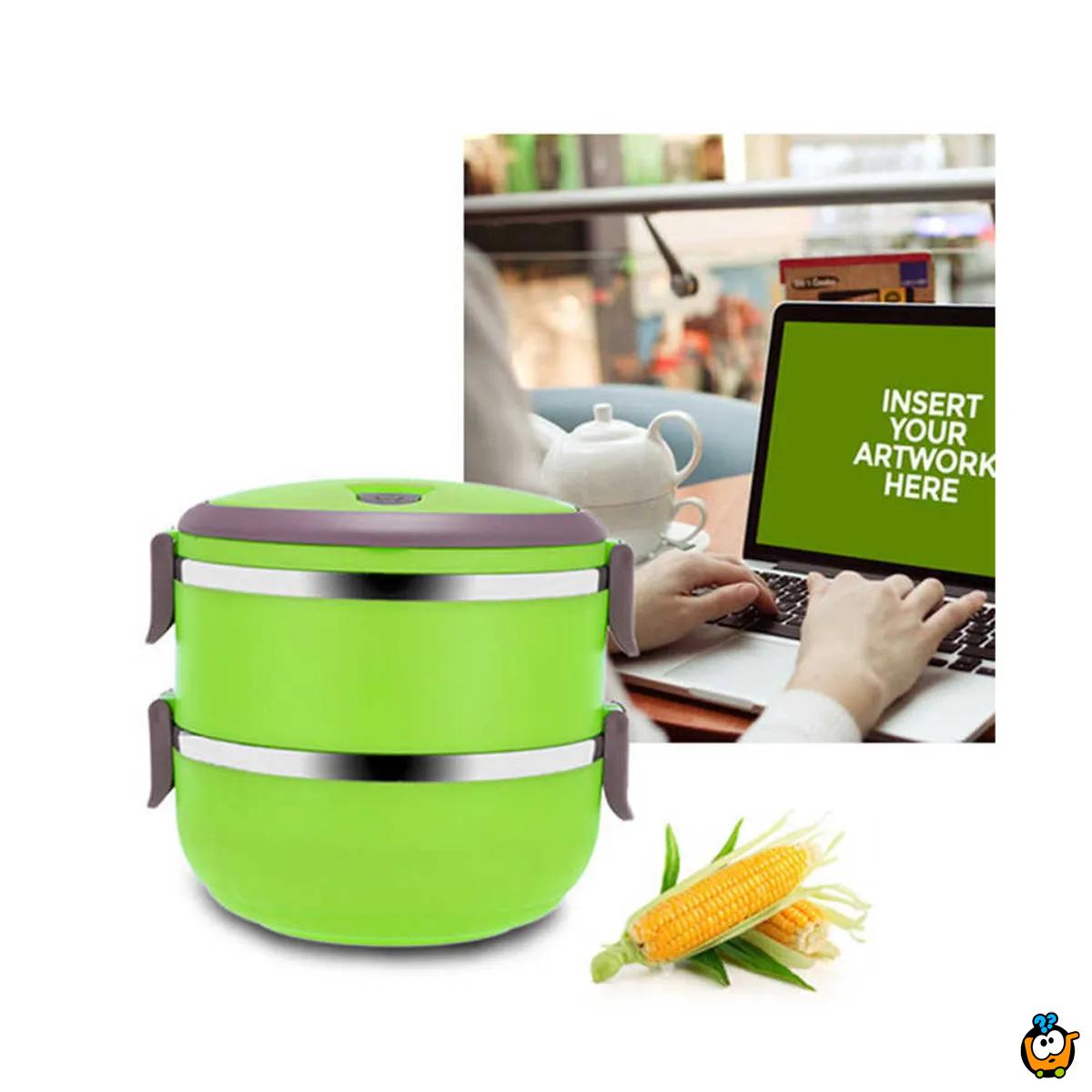 2u1 LUNCH BOX - izolaciona posuda za hranu na 2 nivoa 