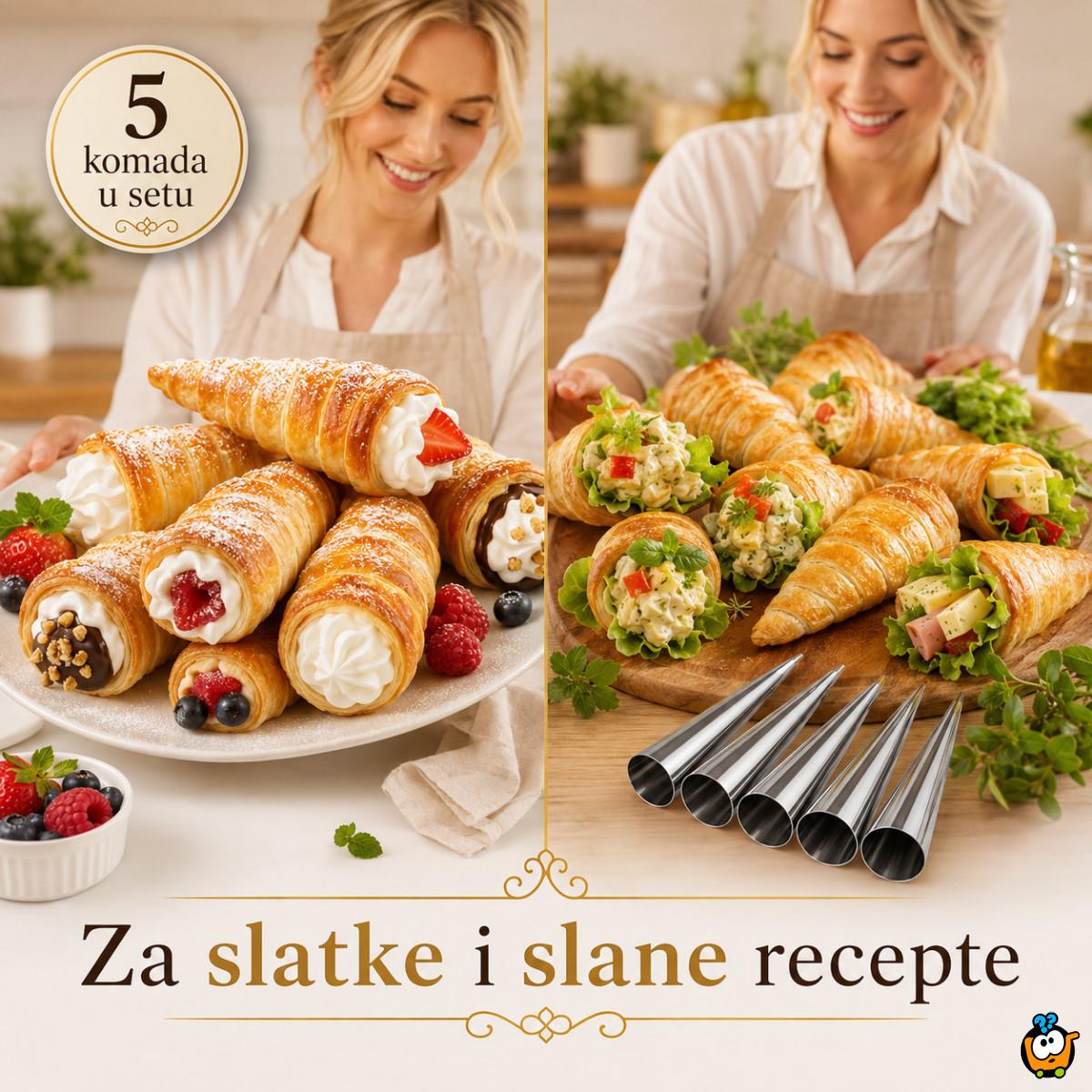 Set 5 kalupa za šam rolne, kanole i kornete – za domaća punjena peciva