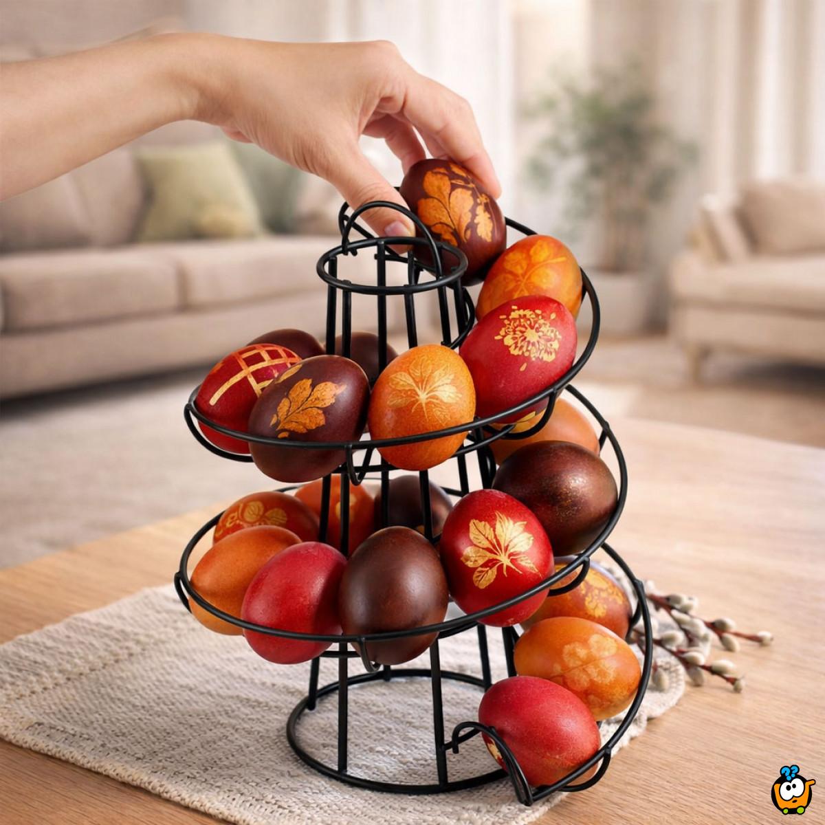 Spiralni metalni stalak - organizer za jaja