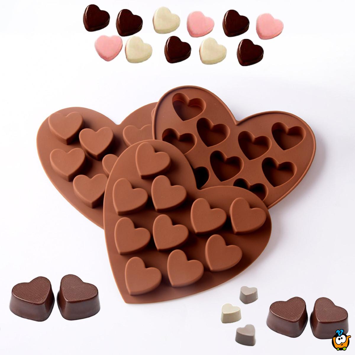 Kalup za čokoladice i sitne kolače u obliku srca