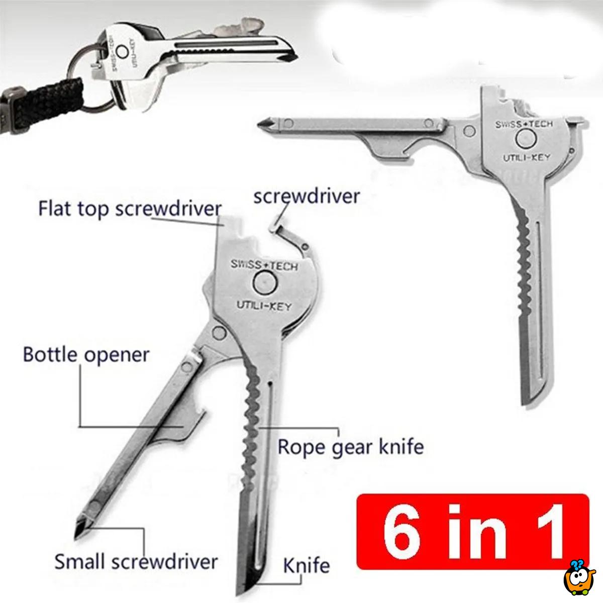 6 In 1 Utile-key - Multifunkcionalni alat u obliku ključa