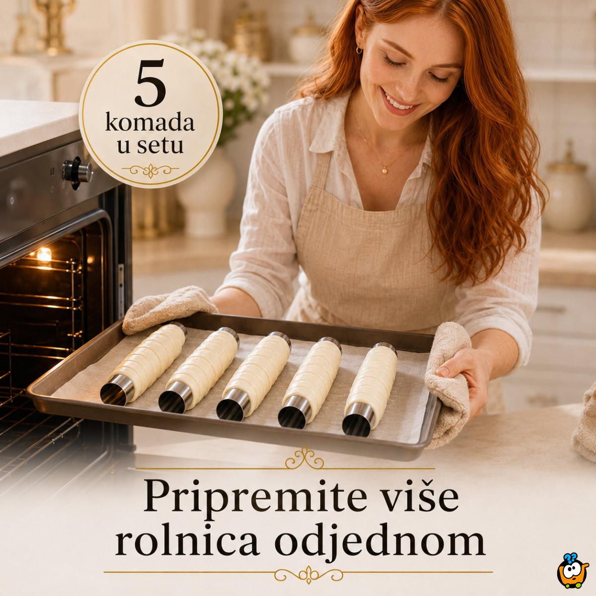 Set 5 cilindar kalupa za kanole i punjene rolnice – za slatka i slana peciva
