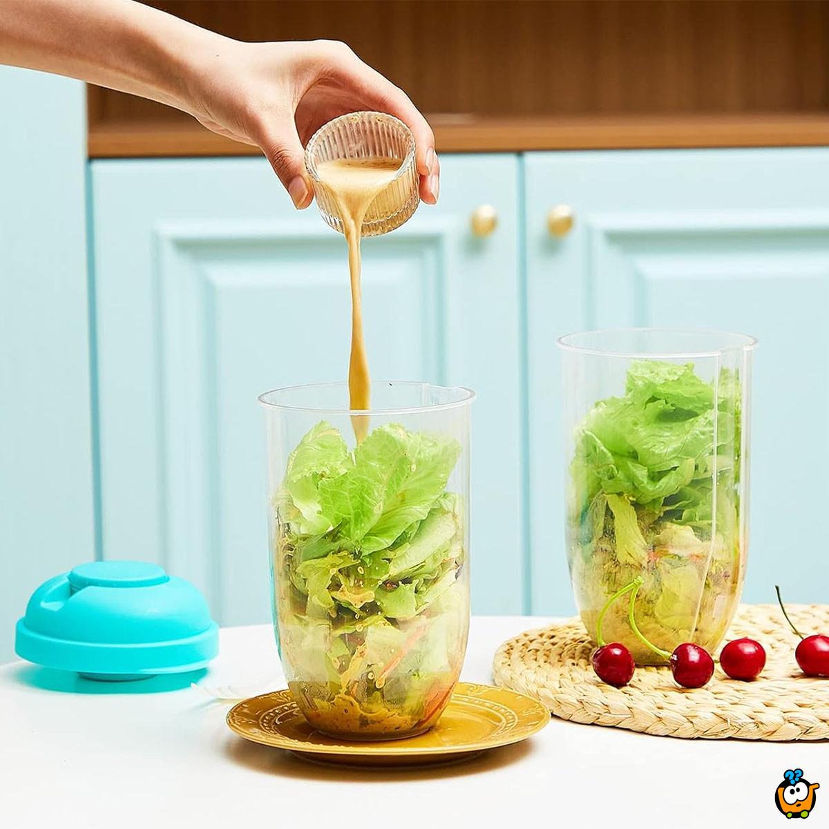 Praktična čaša za salatu za poneti + viljuška