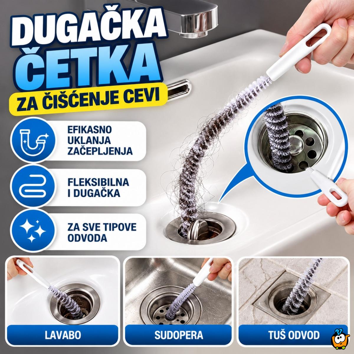 Dugačka četka za otpušavanje i čišćenje cevi