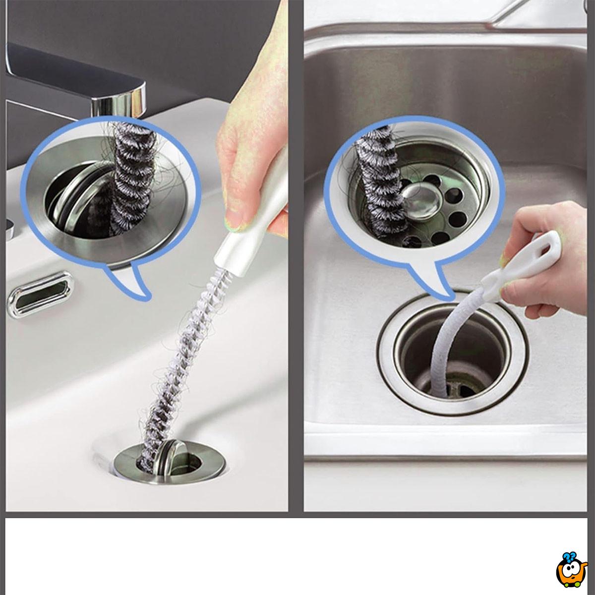 Dugačka četka za otpušavanje i čišćenje cevi 