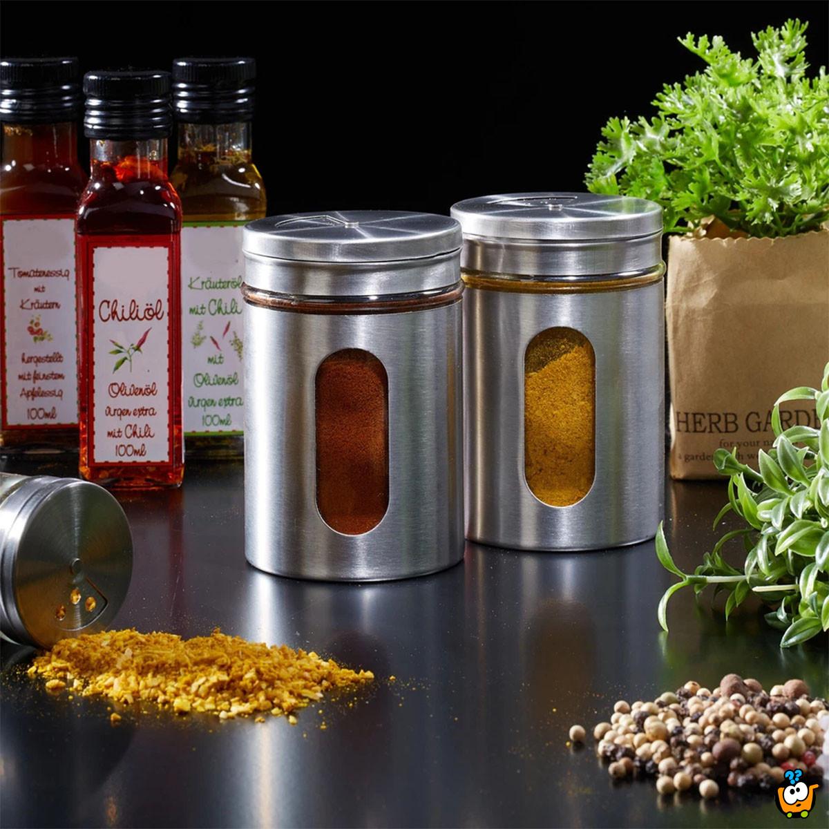 Elegantne inox posude za začine sa prozorom