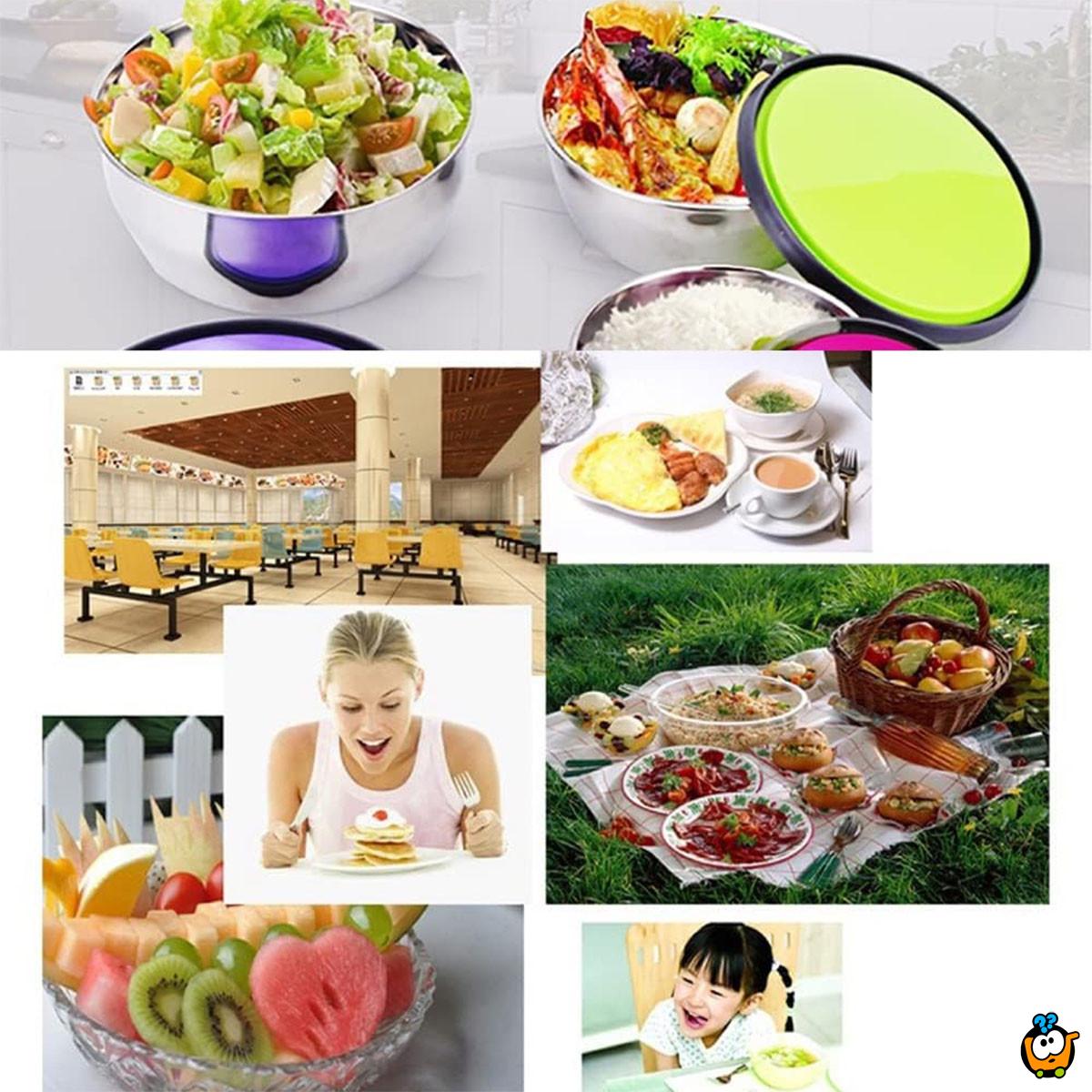 Inox Bowl Set - Set od 3 inoks činije sa poklopcima