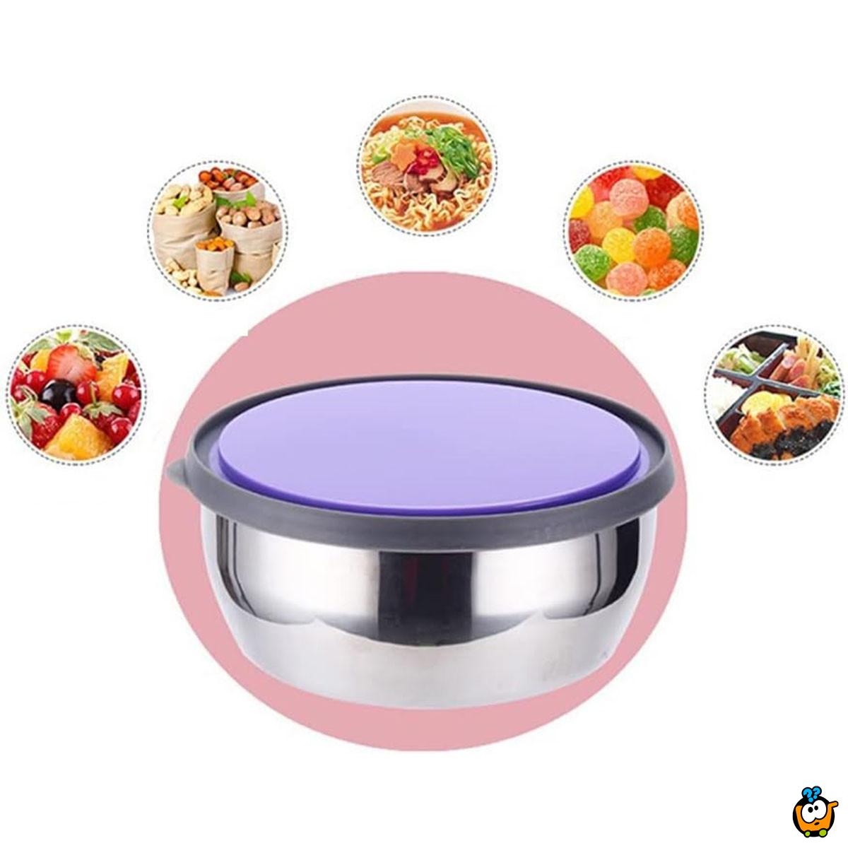 Inox Bowl Set - Set od 3 inoks činije sa poklopcima