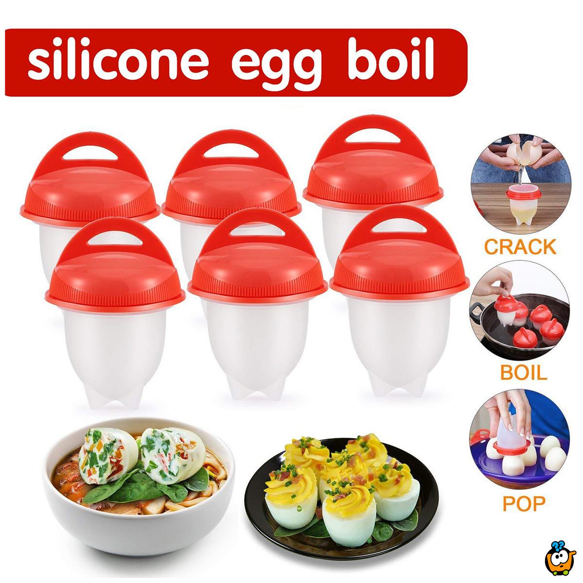 Silikonske posudice za kuvanje jaja bez ljuske - set od 6 kom