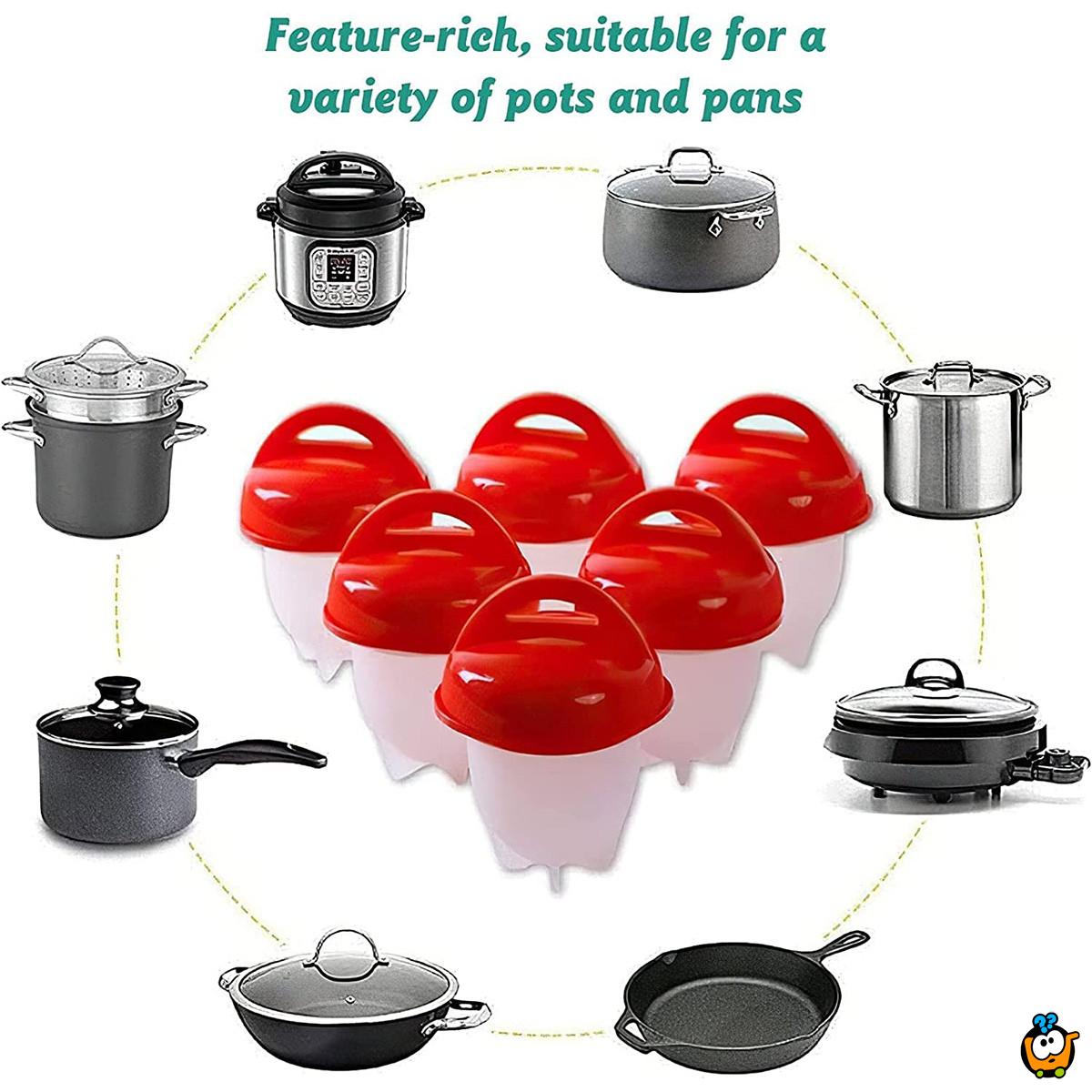 Silikonske posudice za kuvanje jaja bez ljuske - set od 6 kom