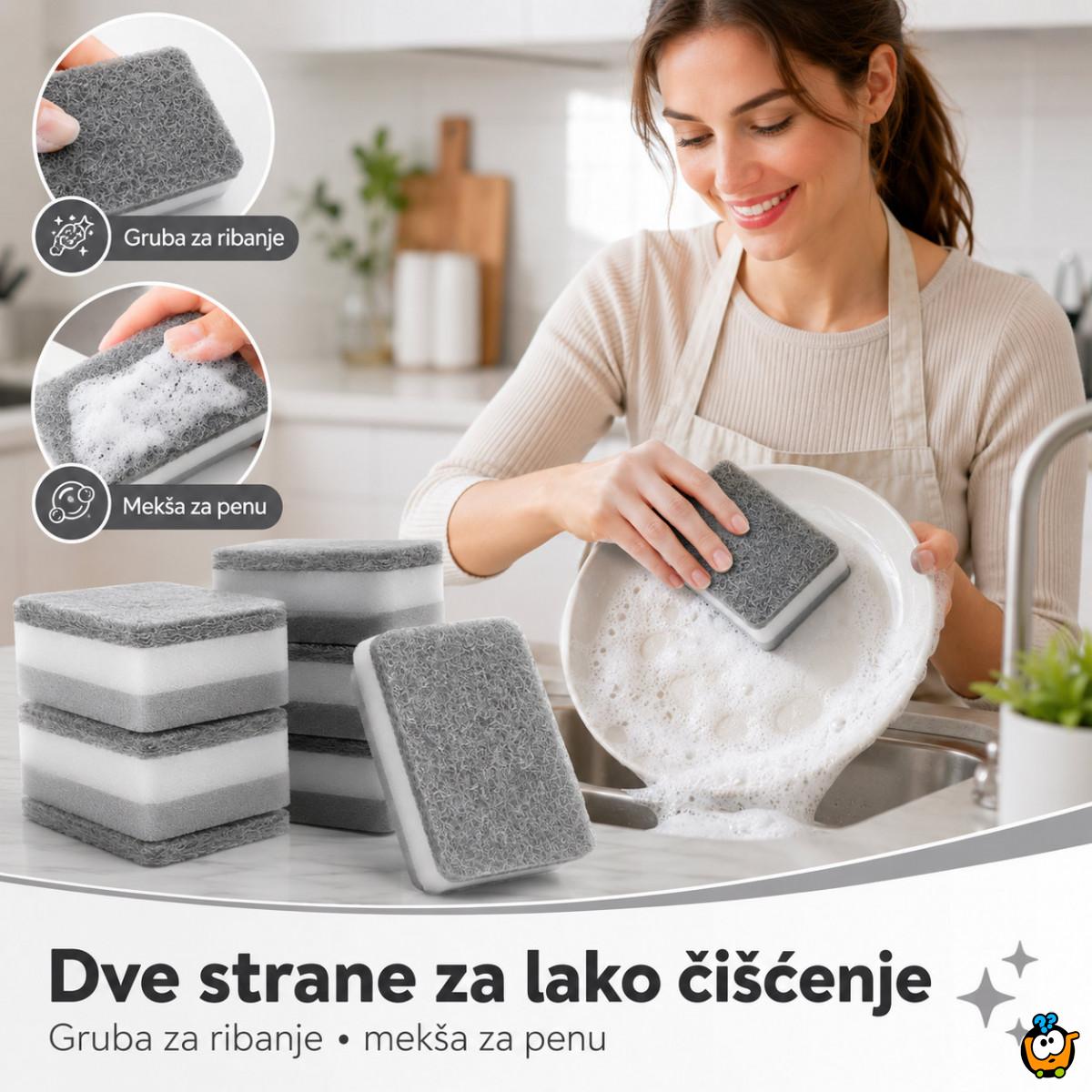 Set 5 dvostranih sunđera za sudove i tvrdokornu prljavštinu