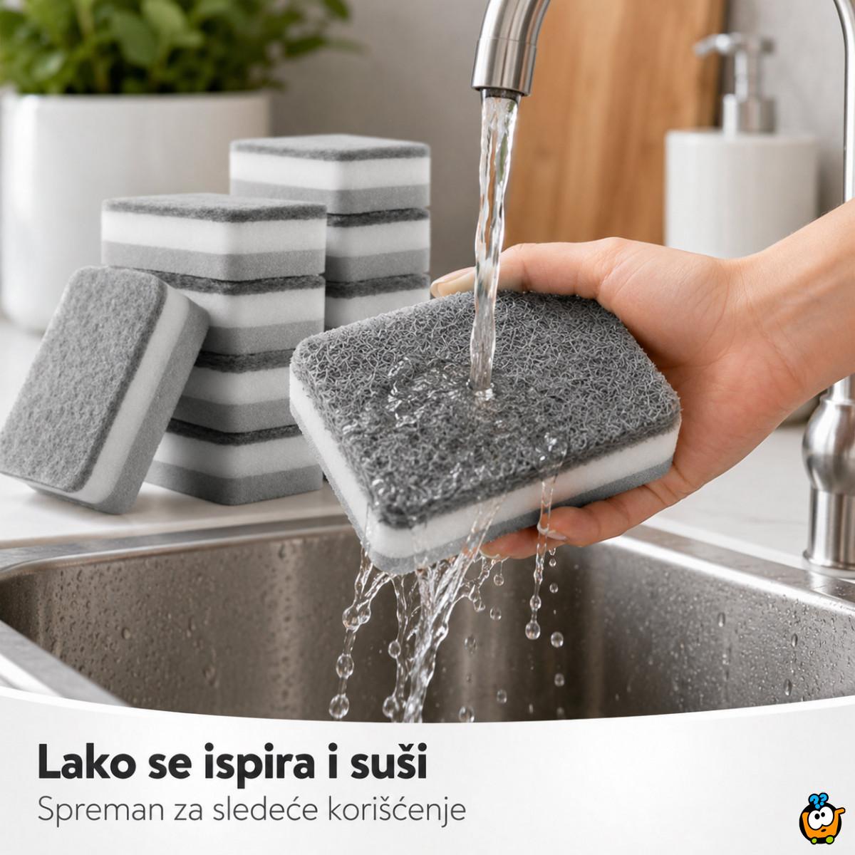 Set 5 dvostranih sunđera za sudove i tvrdokornu prljavštinu