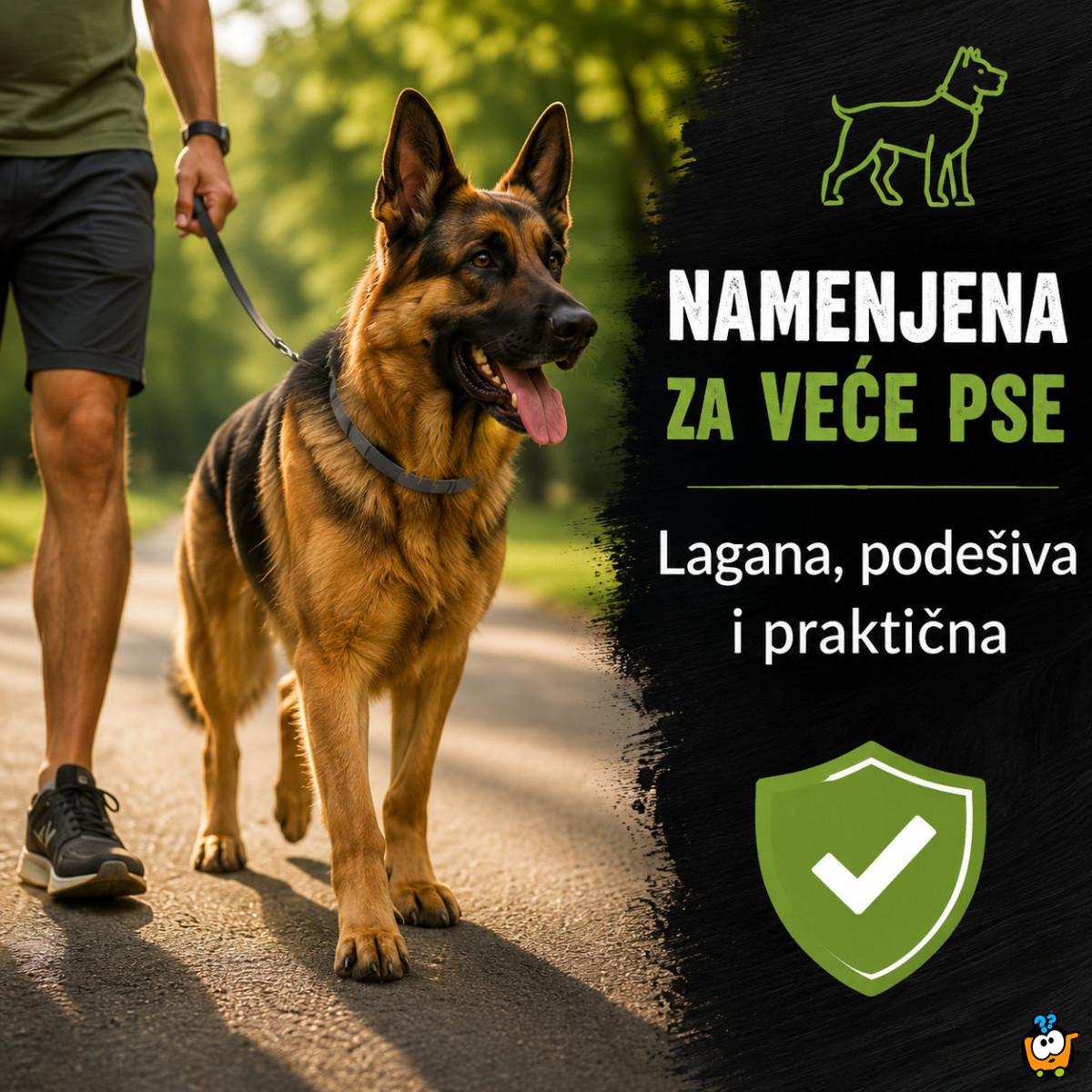 Vodootporna podesiva ogrlica protiv buva za veće pse do 62 cm