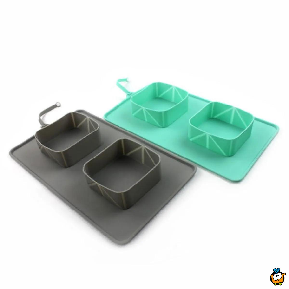 Folding pet dog bowl - dupla silikonska posuda za pse i mačke