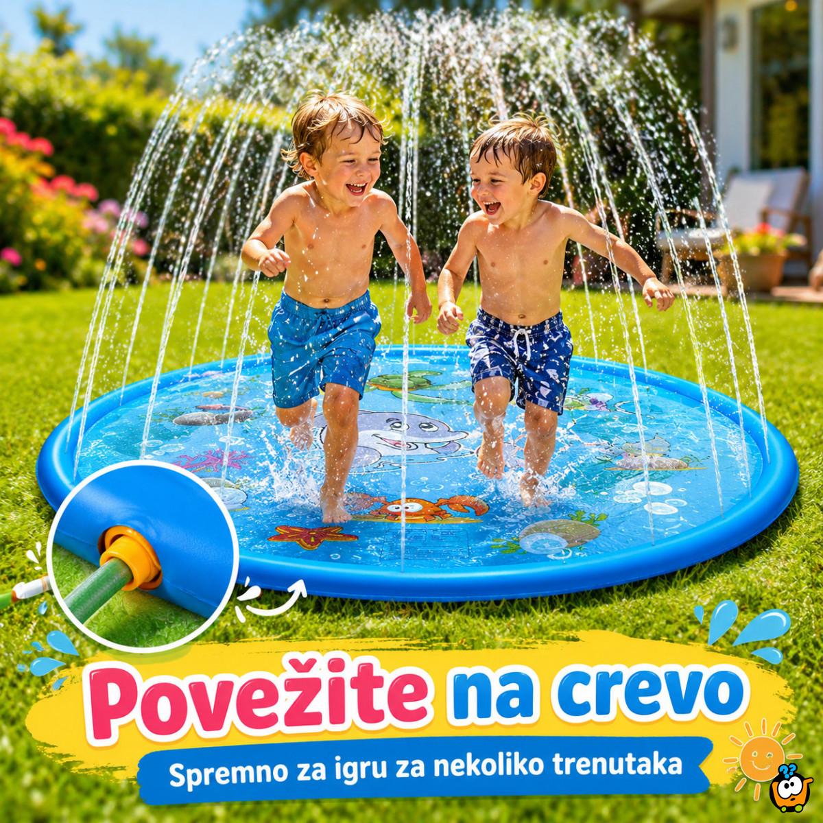 Dečija vodena prostirka sa prskalicama – plitki bazen za dvorišnu zabavu