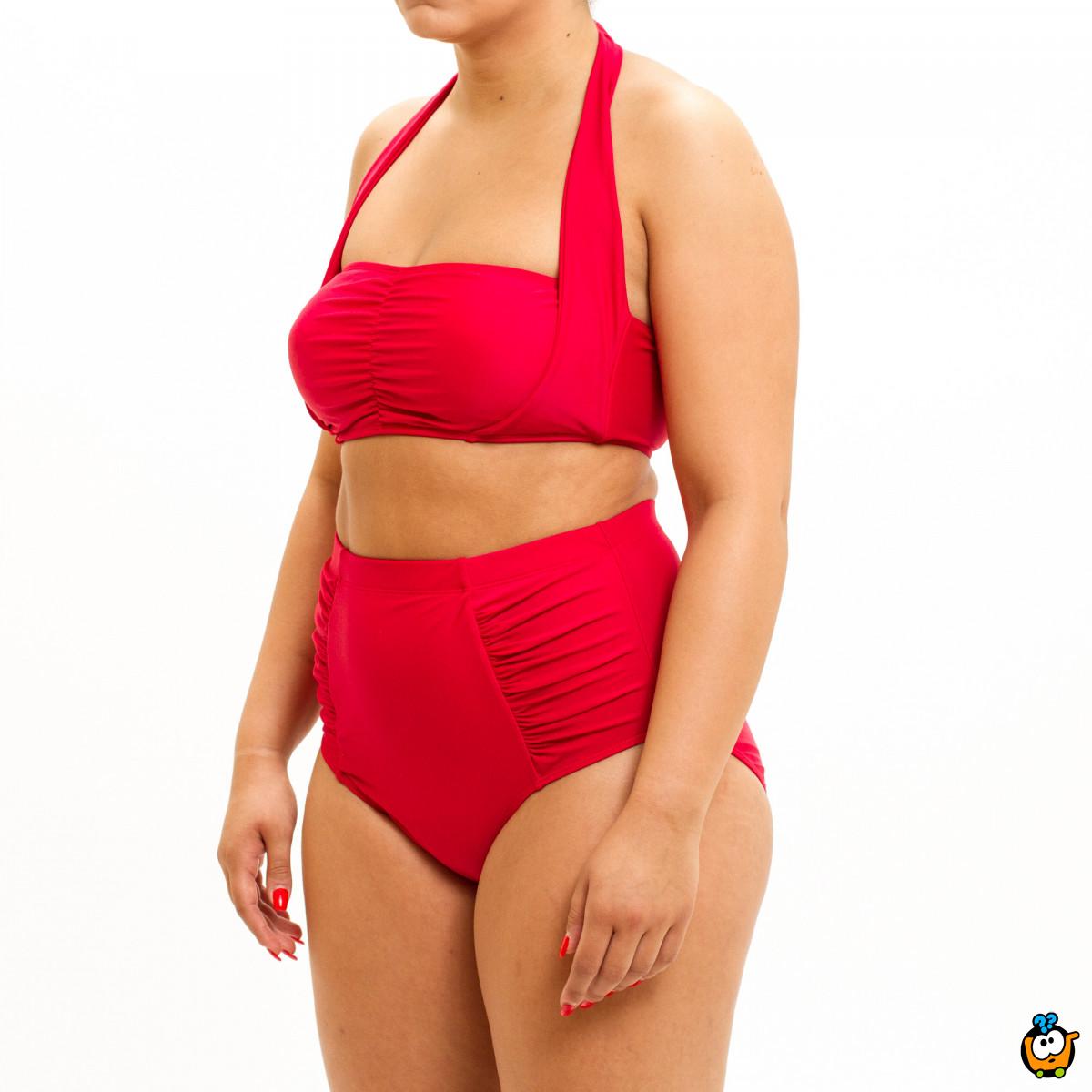 Dvodelni ženski kupaći kostim - PLUS SIZE - CLASSIC RED