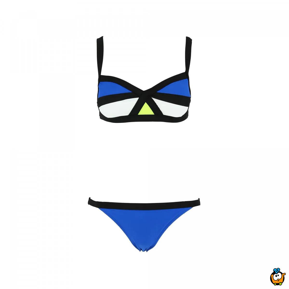 Dvodelni ženski kupaći kostim - MODERN MIX KING BLUE