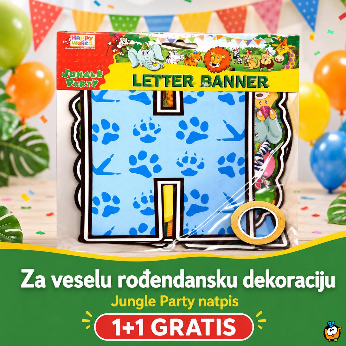 1+1 GRATIS Jungle Party - Rođendanski natpis Happy Birthday