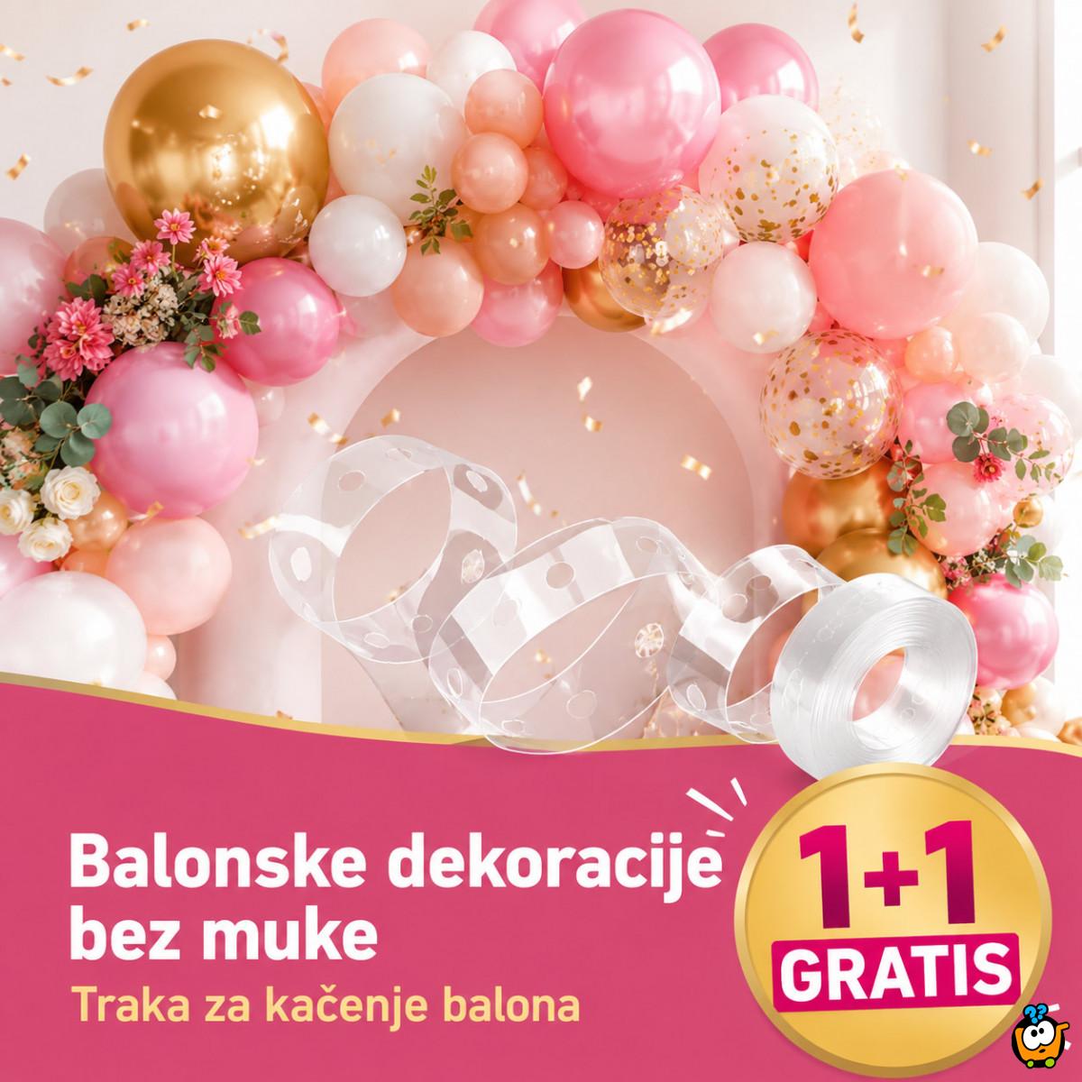 1+1 GRATIS Transparentna traka sa šupljinama za kačenje balona