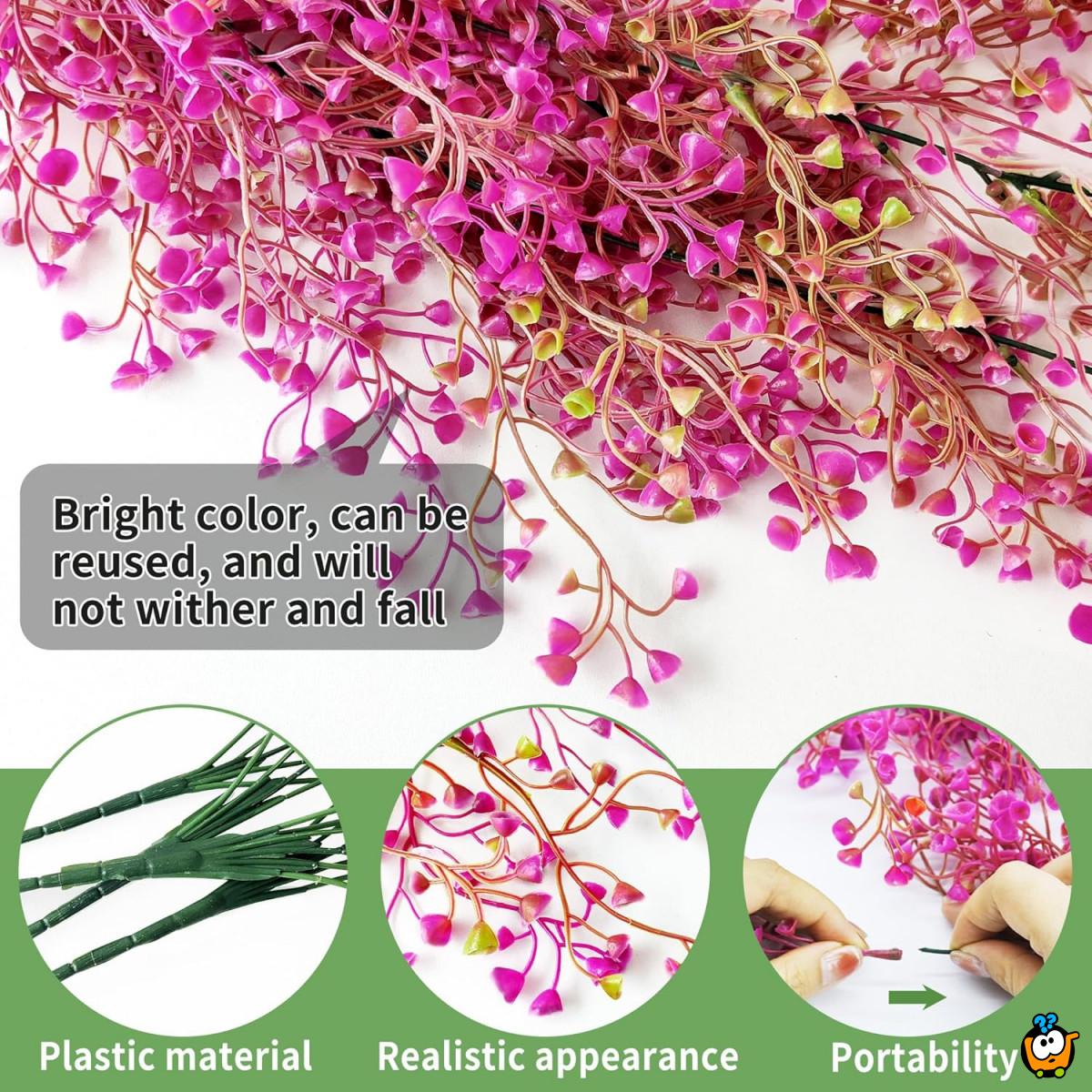 Forsythia Pink - Veštački viseći cvetovi za dekor prostora