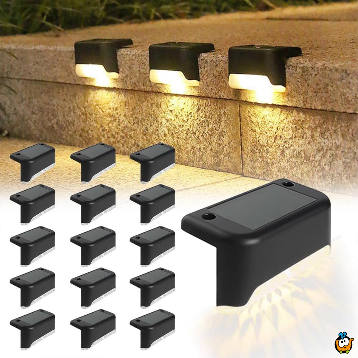 Solarno LED osvetljenje za stepenice i ogradu - set 4 lampe
