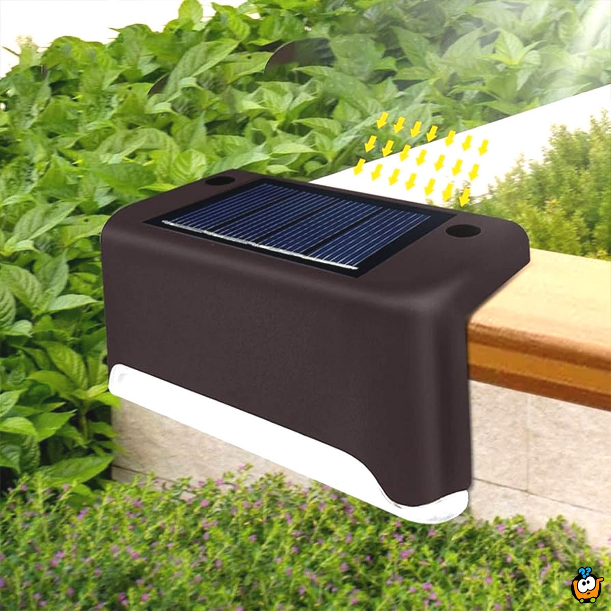 Solarno LED osvetljenje za stepenice i ogradu - set 4 lampe