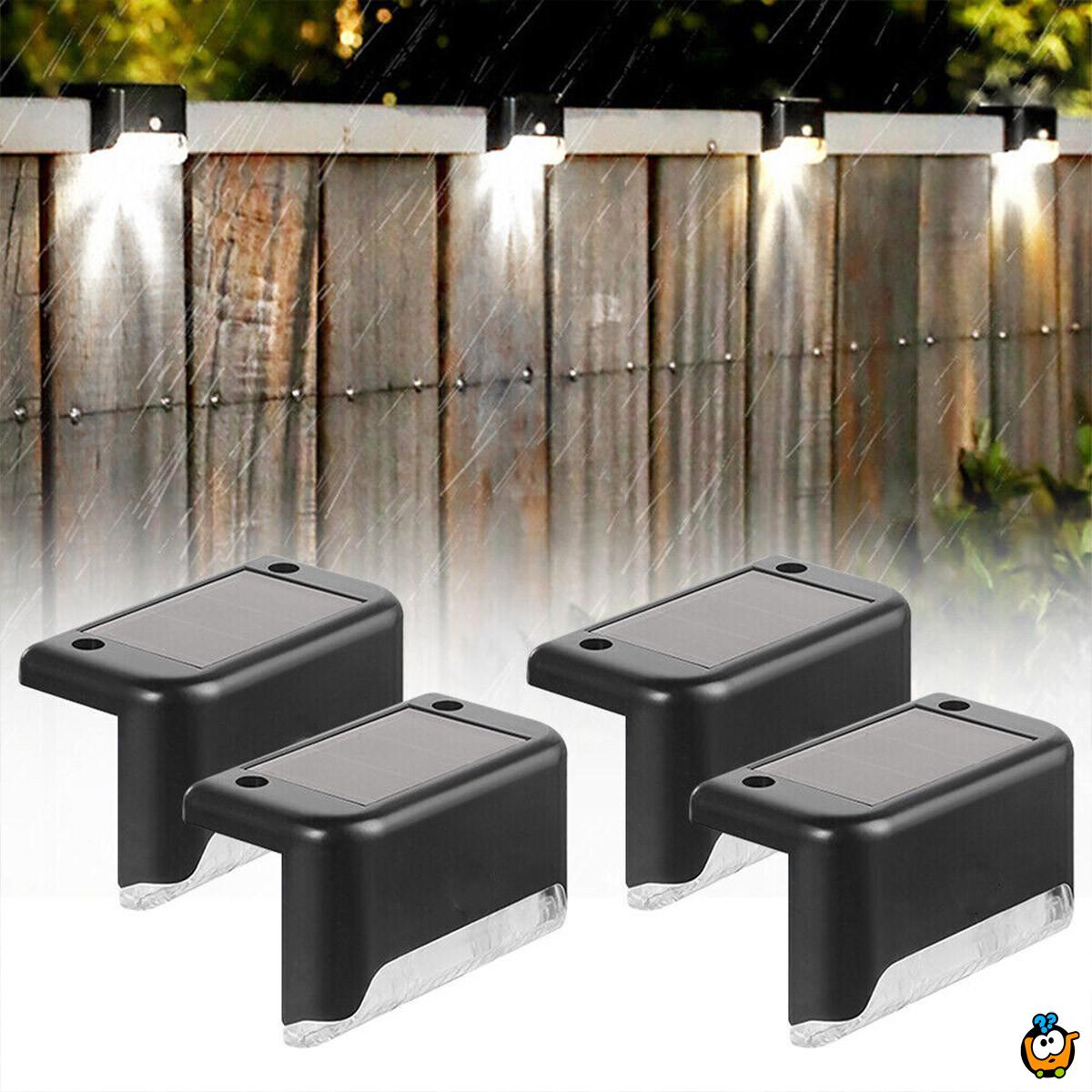 Solarno LED osvetljenje za stepenice i ogradu - set 4 lampe