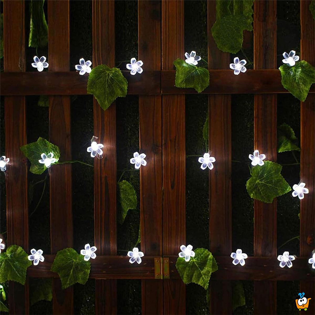 Floral solar lights – Prolećne cvetne LED lampice 6,5m