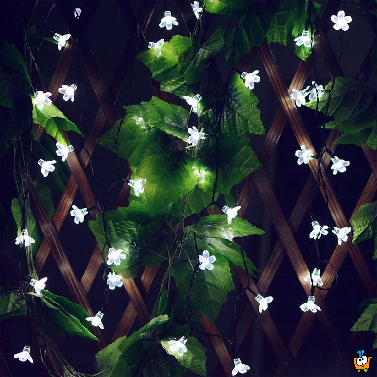 Floral solar lights – Prolećne cvetne LED lampice 6,5m