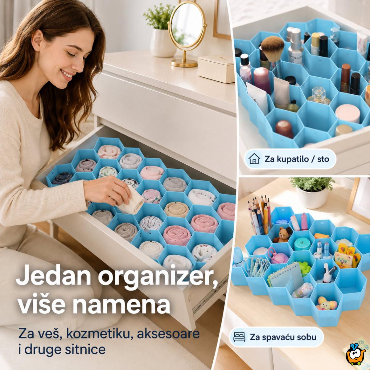 Organizer za fioke u obliku saća – za čarape, veš i sitnice