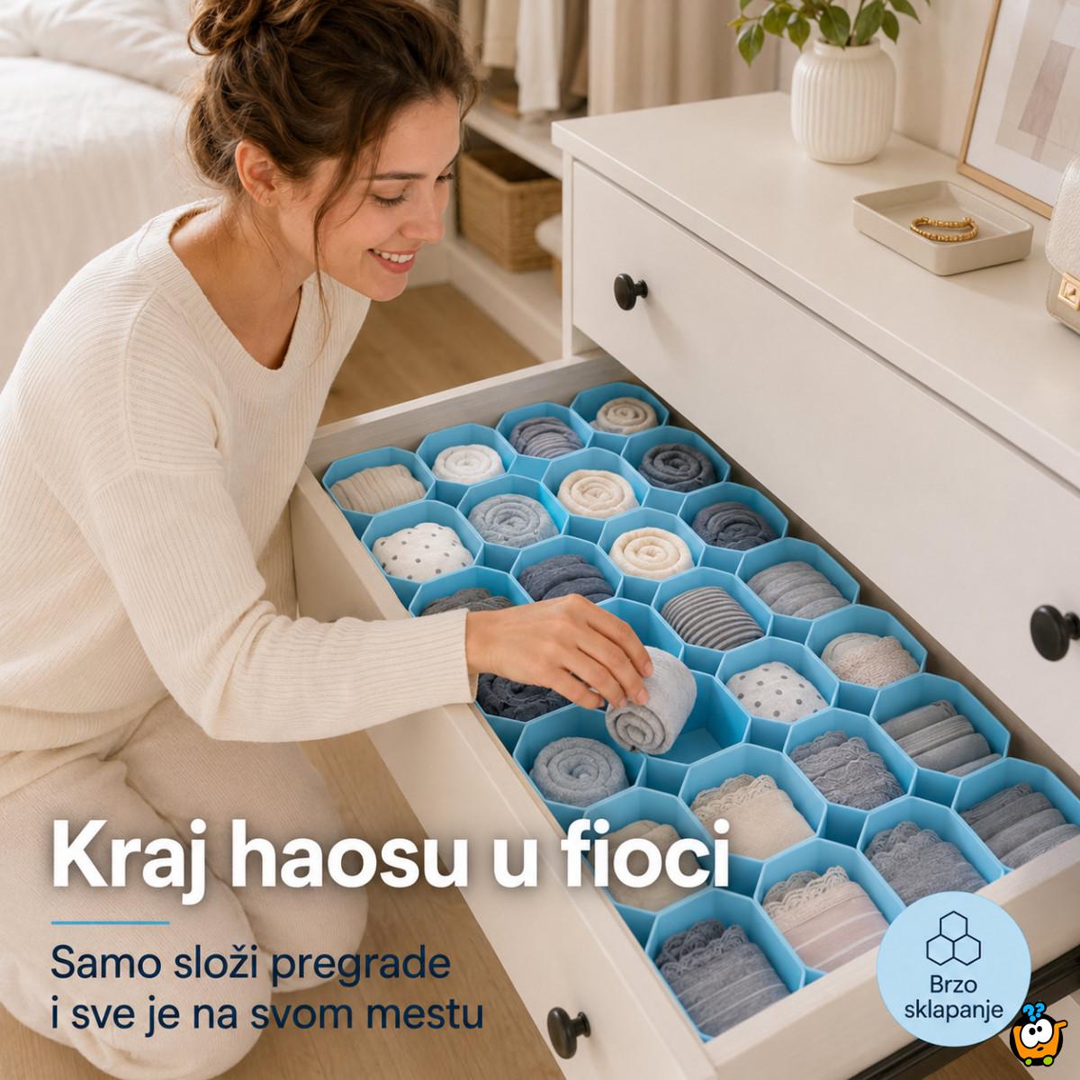 Organizer za fioke u obliku saća – za čarape, veš i sitnice