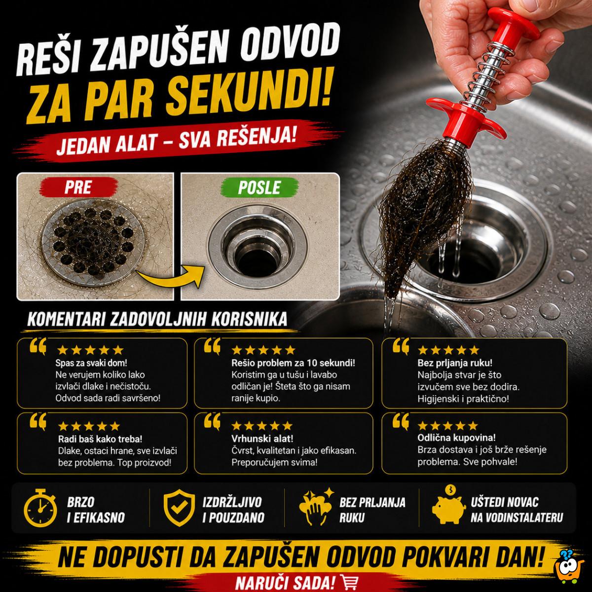 Alat za otčepljivanje odvoda za 10 sekundi i to bez hemije