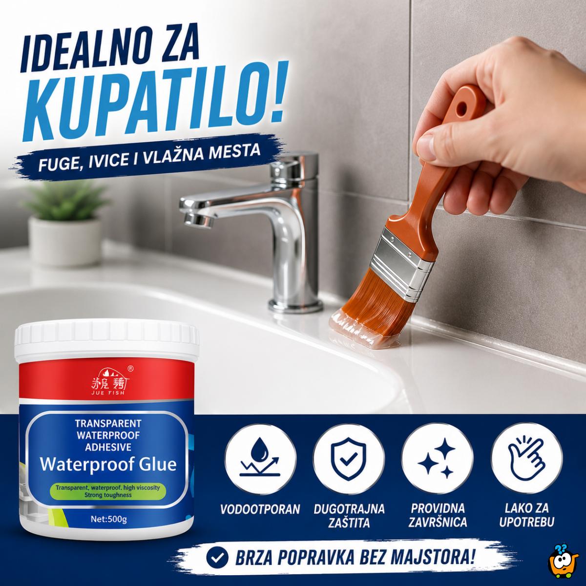 Transparentni vodootporni lepak za pukotine, pločice, beton, drvo i krov
