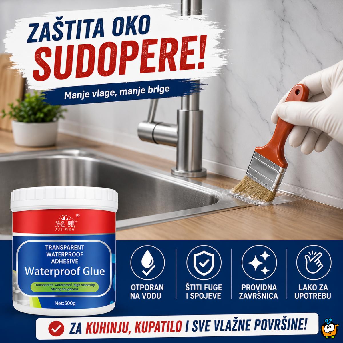 Transparentni vodootporni lepak za pukotine, pločice, beton, drvo i krov