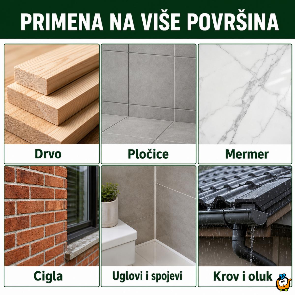Transparentni vodootporni lepak za pukotine, pločice, beton, drvo i krov