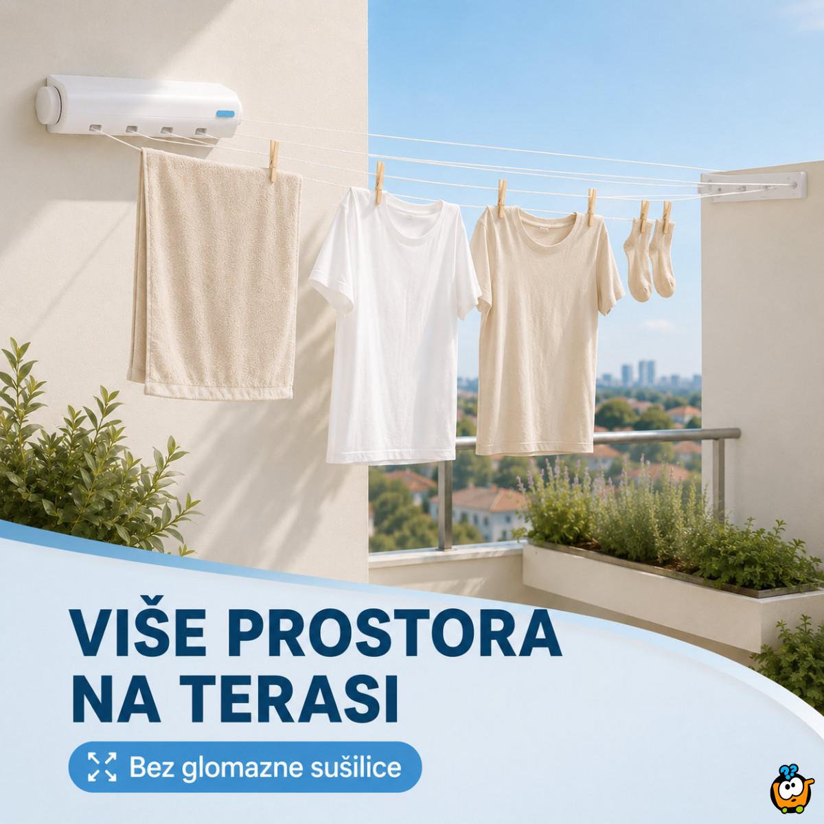 Držač sa 4 podesive žice za sušenje veša – zidna sušilica koja štedi prostor