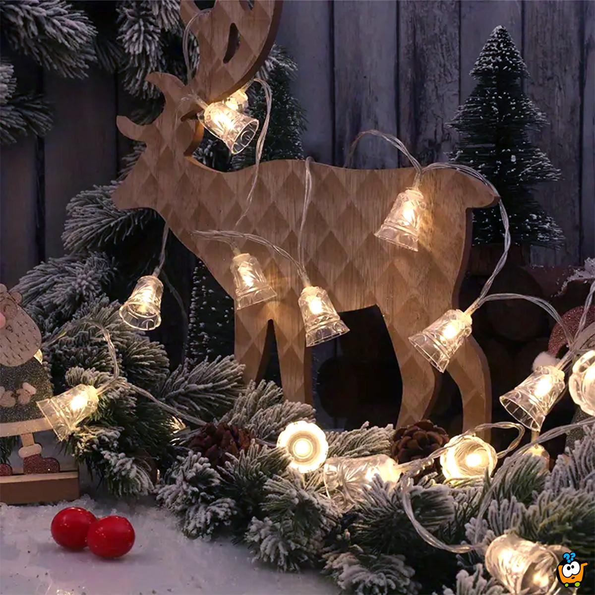 Jingle Bells – Ukrasne lampice u obliku zvončića 10m