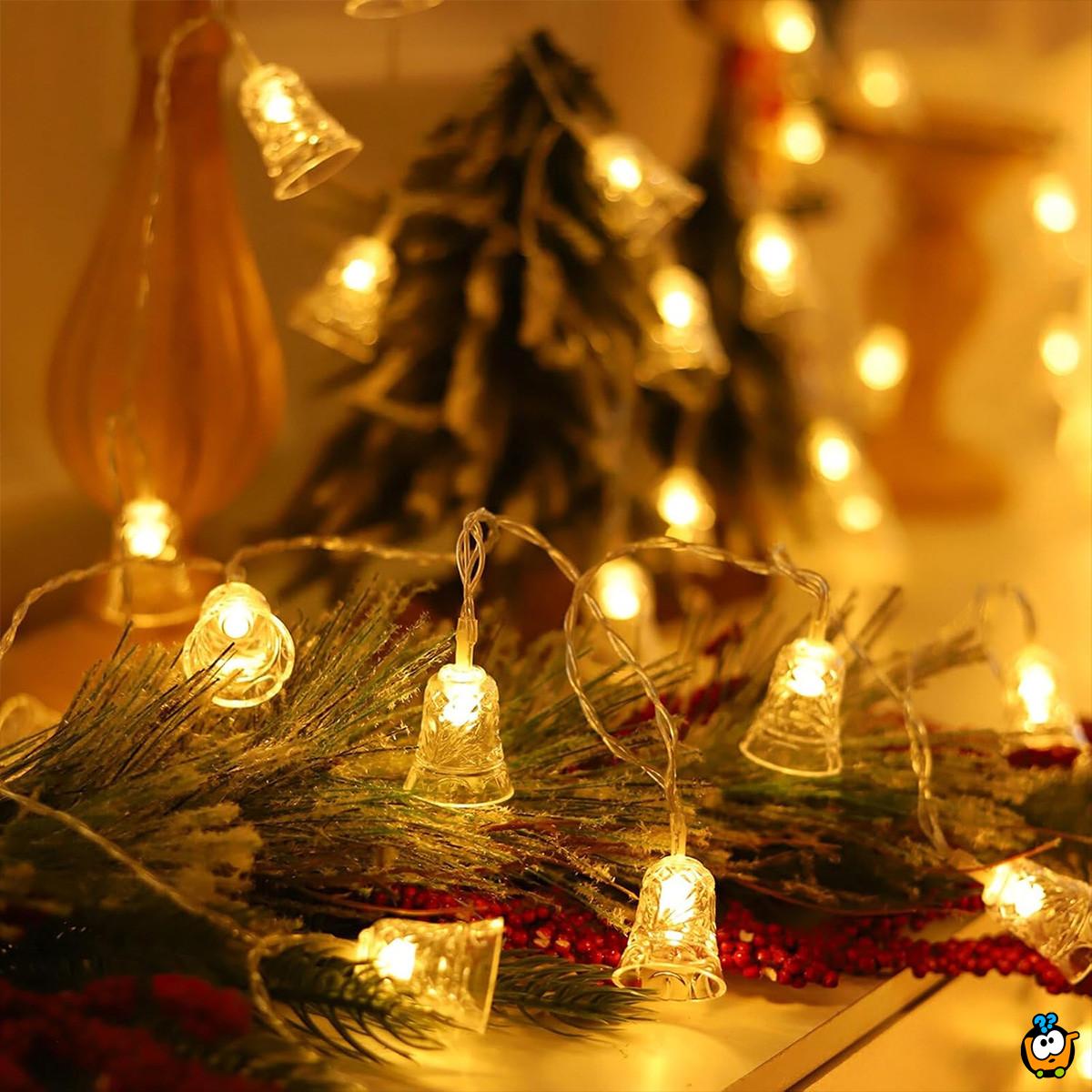 Jingle Bells – Ukrasne lampice u obliku zvončića 10m