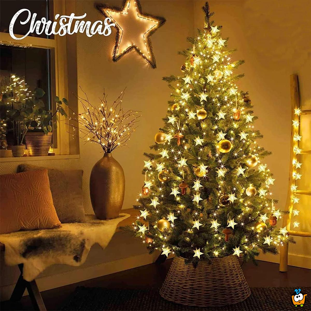 Winter Star - Niz lampica zvezdica i snežnih pahulja 3m