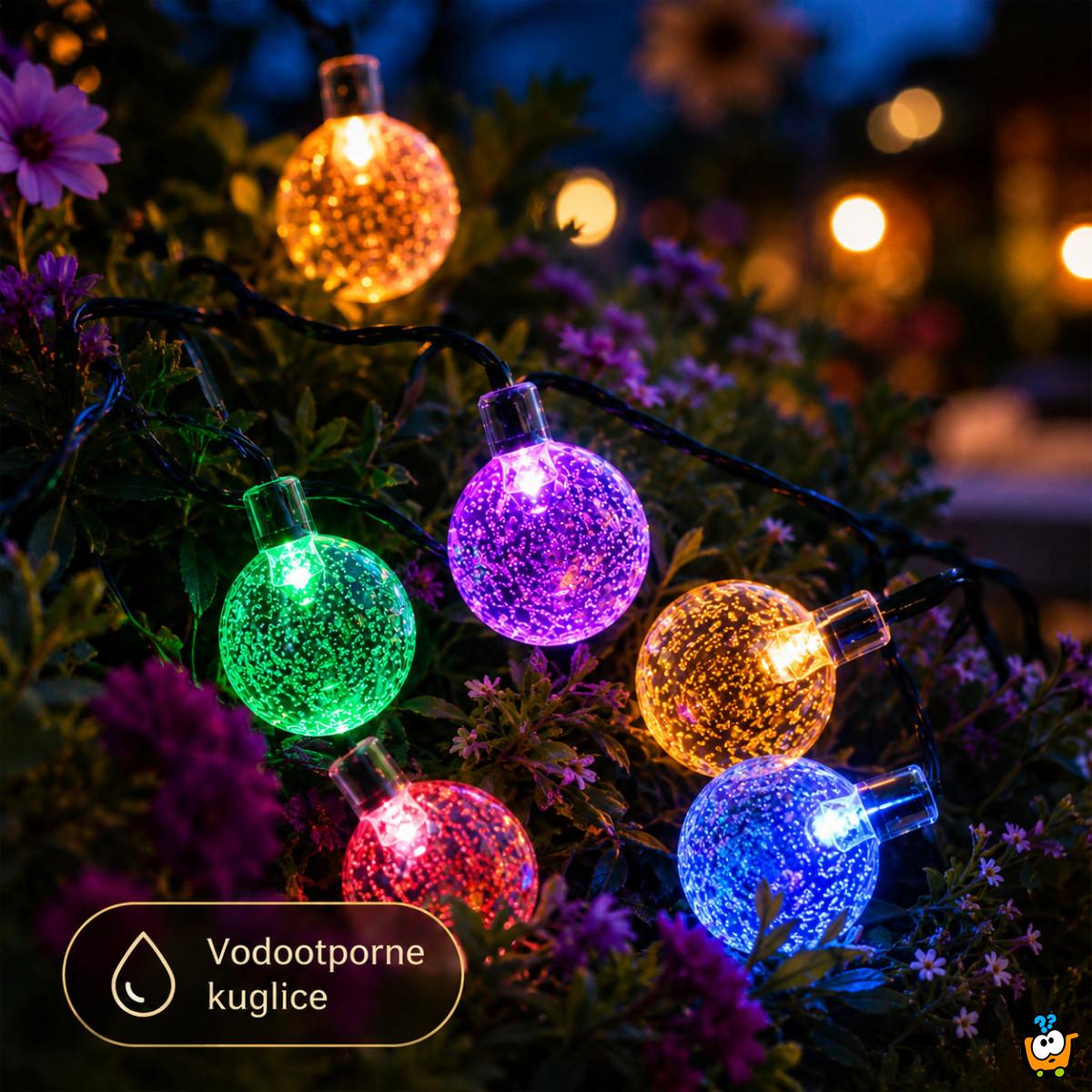 Šarene LED kuglice 3m na baterije – dekorativne lampice za terasu, balkon i baštu