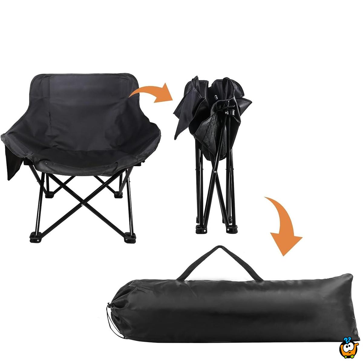 Crna sklopiva kamperska stolica