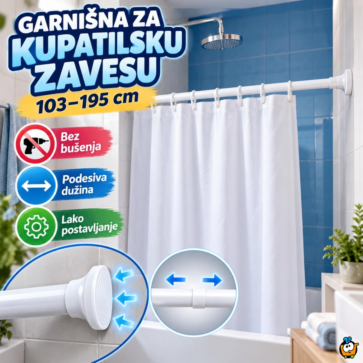 Garnišna za kupatilsku zavesu podesive dužine 103-195 cm