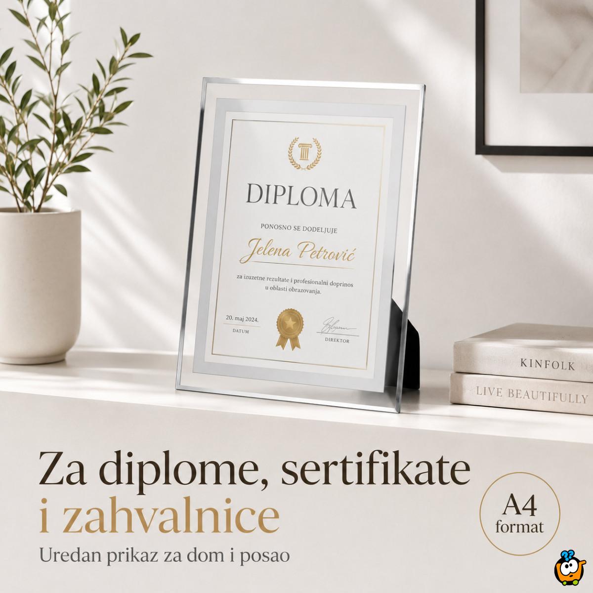 A4 stakleni ram za slike, diplome i postere 21 x 29,7 cm