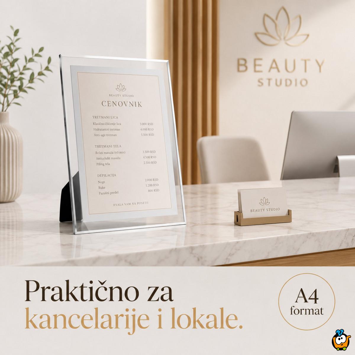 A4 stakleni ram za slike, diplome i postere 21 x 29,7 cm