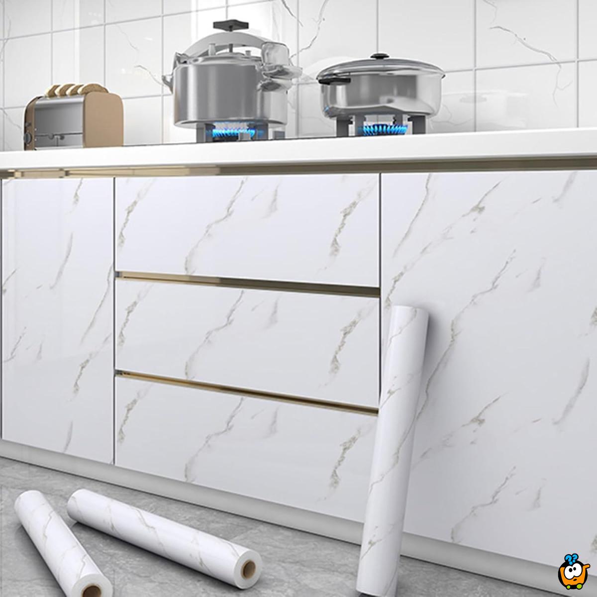 Sjajna vinil tapeta za nameštaj Marble dezen - 5m rolna